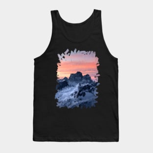 Golden hour Iceland mountains oil painting Tank Top